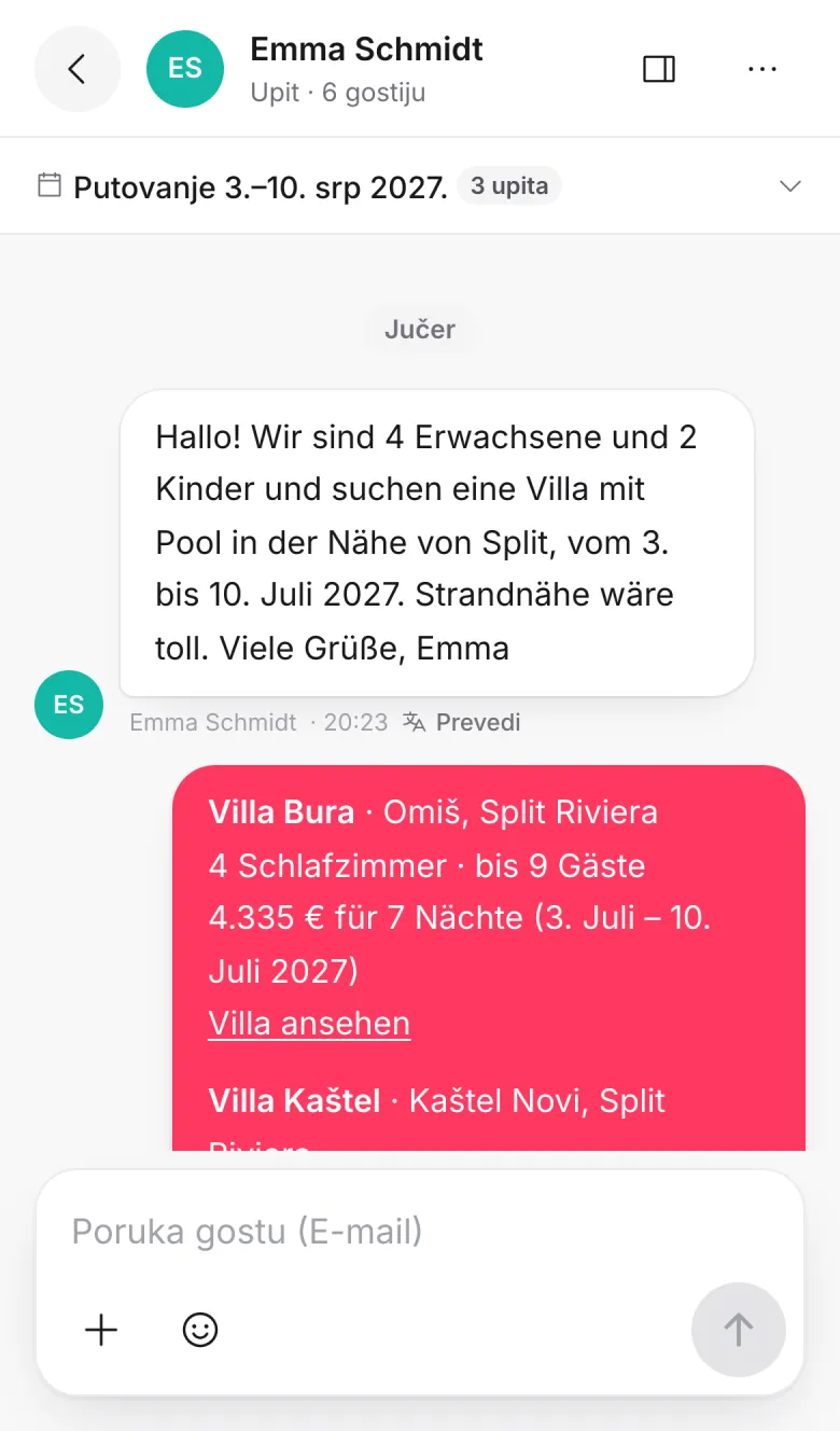 Conversation with a guest on a phone